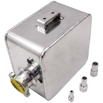 2.5 L Aluminium Alloy Water Coolant Radiator Universal Expansion Tank Overflow